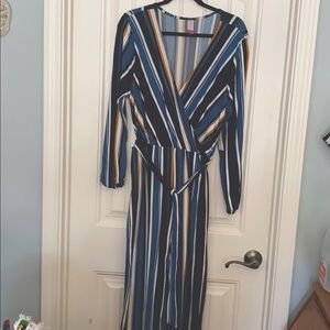 L/S Striped Jumpsuit/Romper